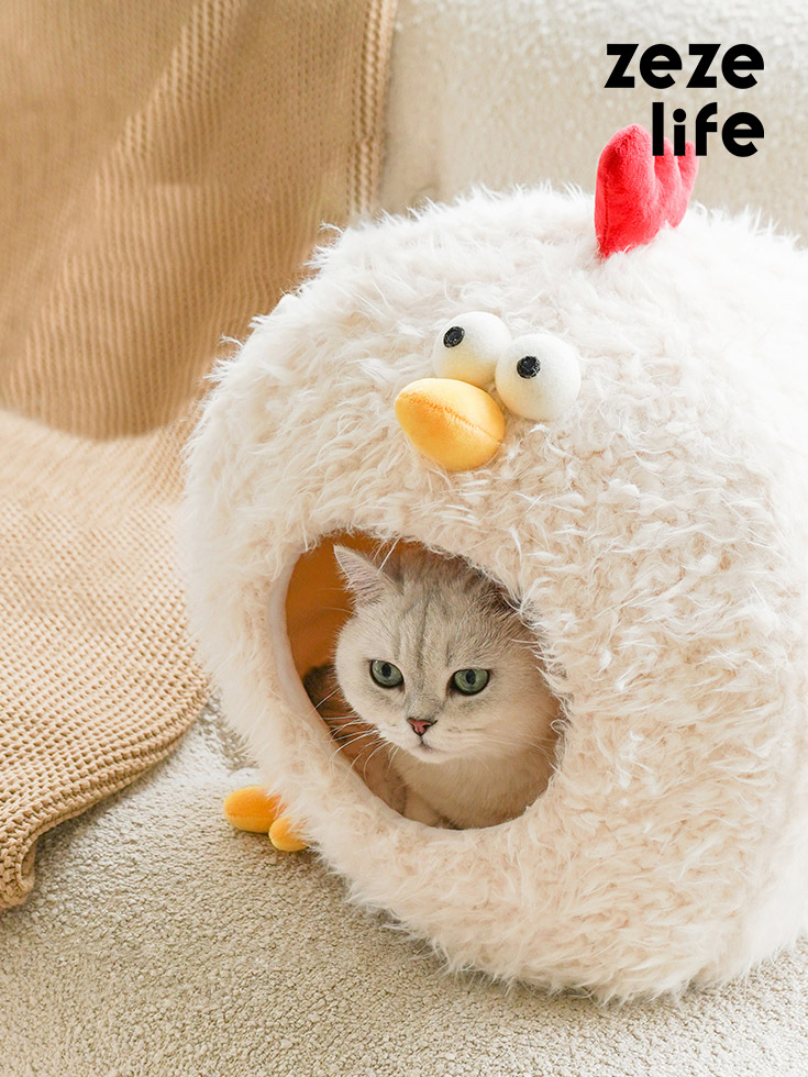 ZezeLife Chick Cluck Cave Cat Bed, view 2