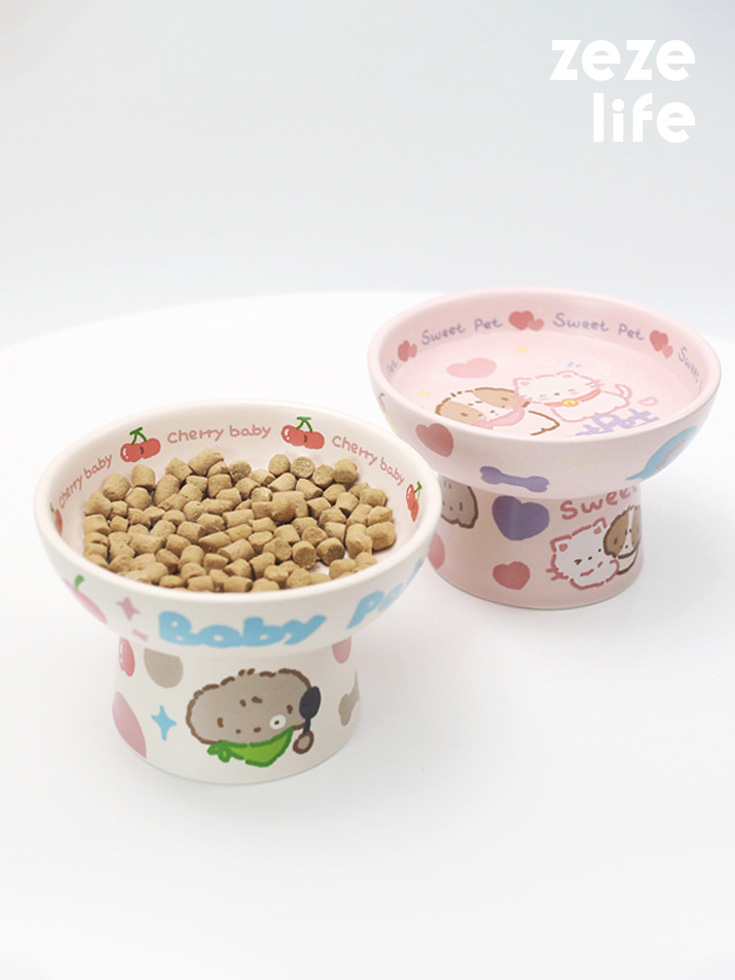 ZezeLife Childlike Ceramic Cat Bowl