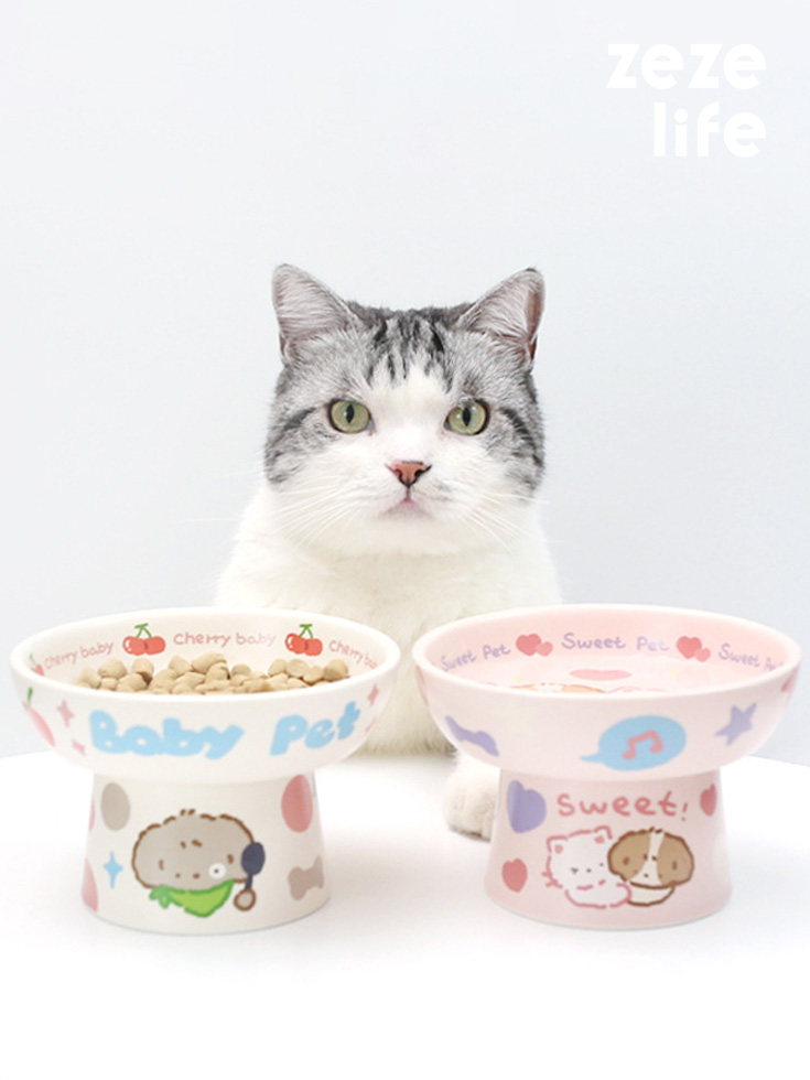 ZezeLife Childlike Ceramic Cat Bowl, view 2
