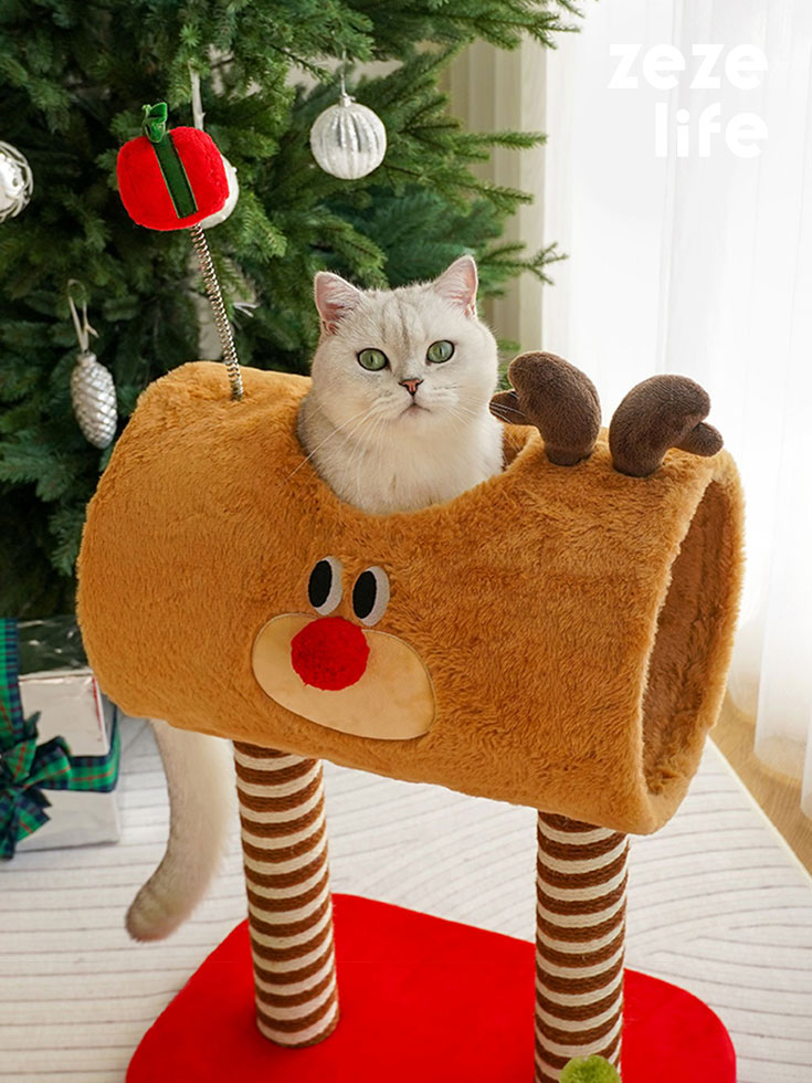 ZezeLife Christmas Deer Cat Tree, view 2