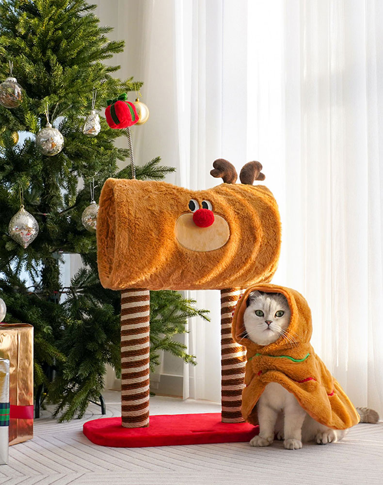 ZezeLife Christmas Deer Cat Tree, view 5