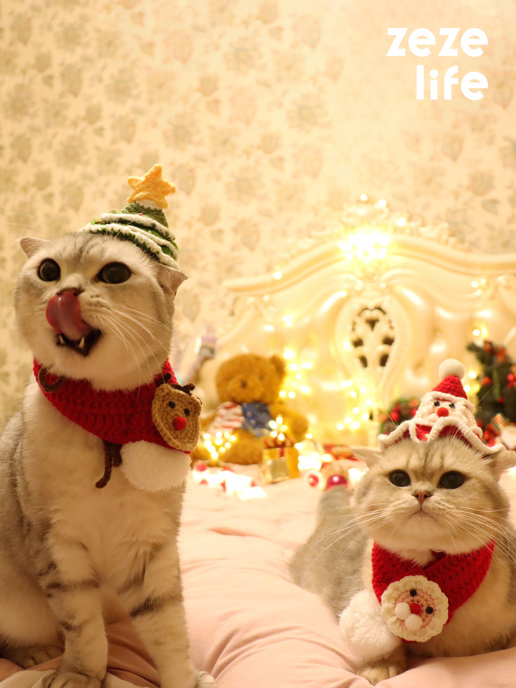 ZezeLife Christmas Hat Cat Clothes, view 2