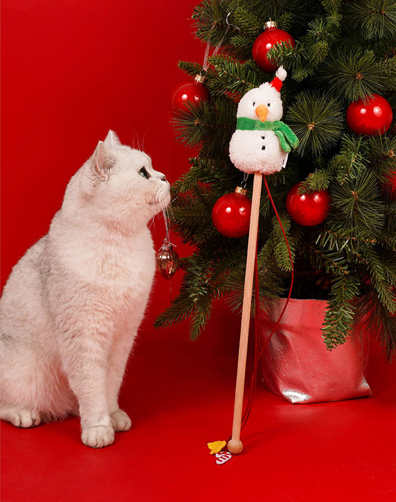ZezeLife Christmas Snowman Catnip Cat Wand Toy, view 3