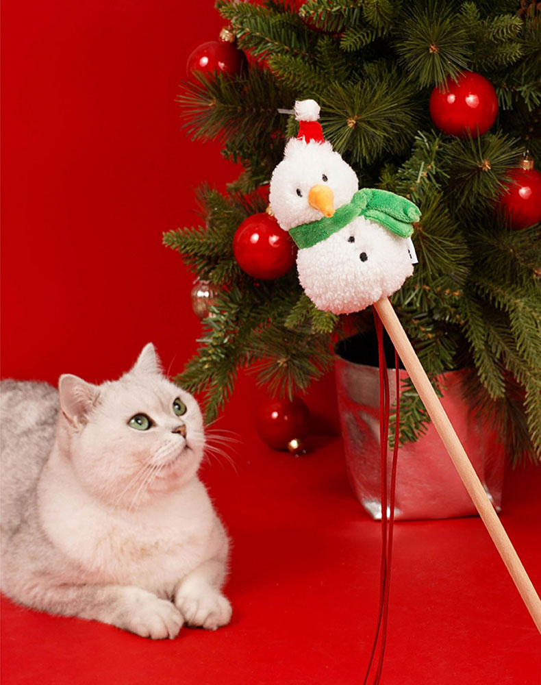 ZezeLife Christmas Snowman Catnip Cat Wand Toy, view 5