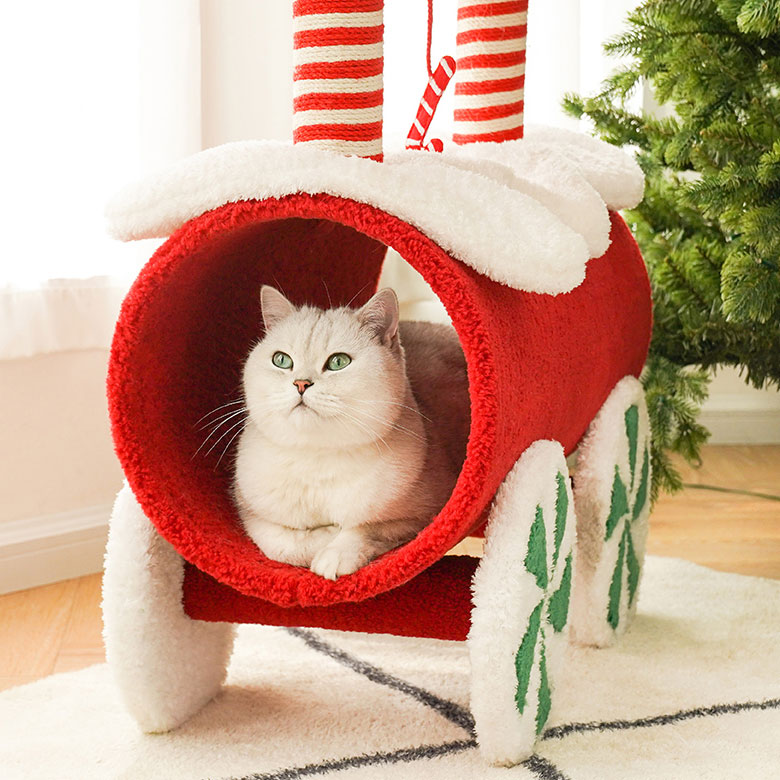 ZezeLife Christmas Train Cat Condo, view 6