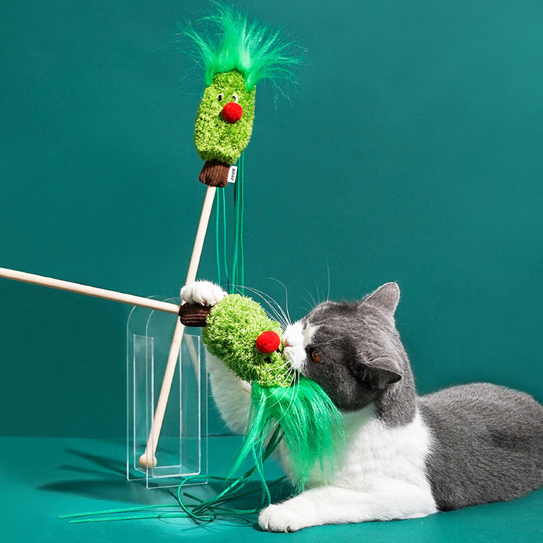 ZezeLife Christmas Tree Elf Cat Teaser, view 3