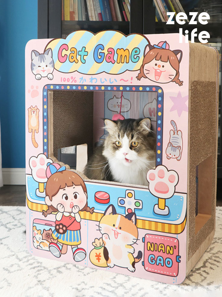 ZezeLife Claw Machine Cardboard Cat Scratcher