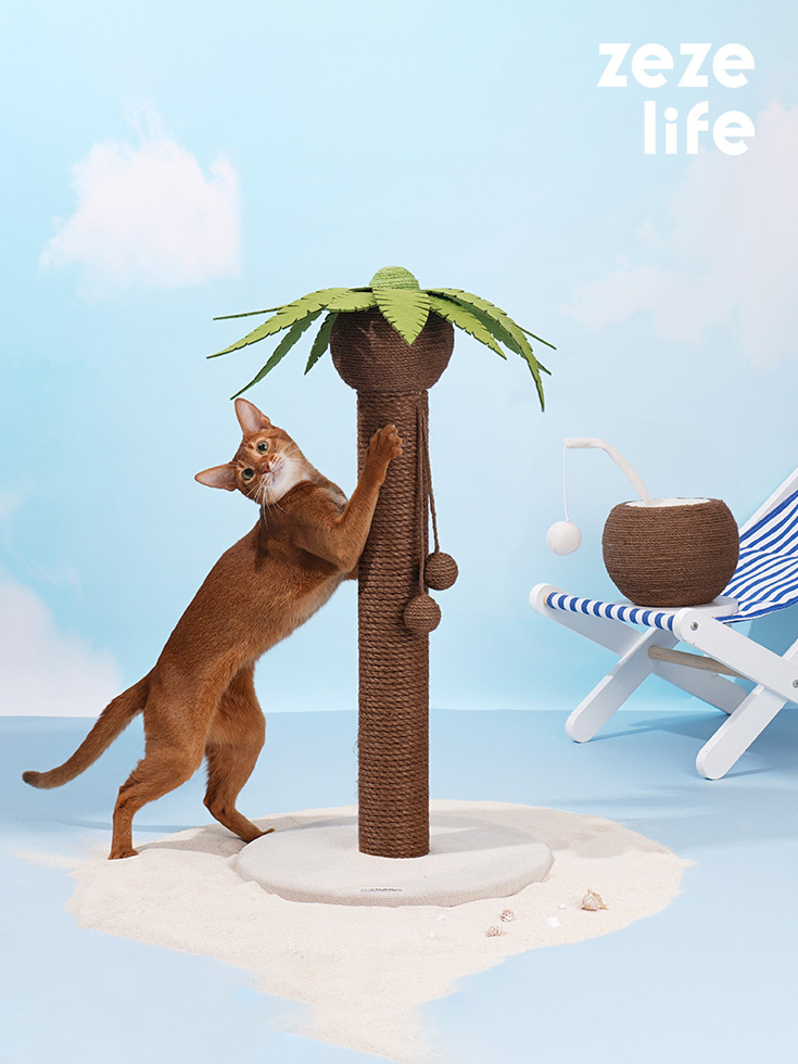 ZezeLife Coconut Palm Tree Cat Scratcher