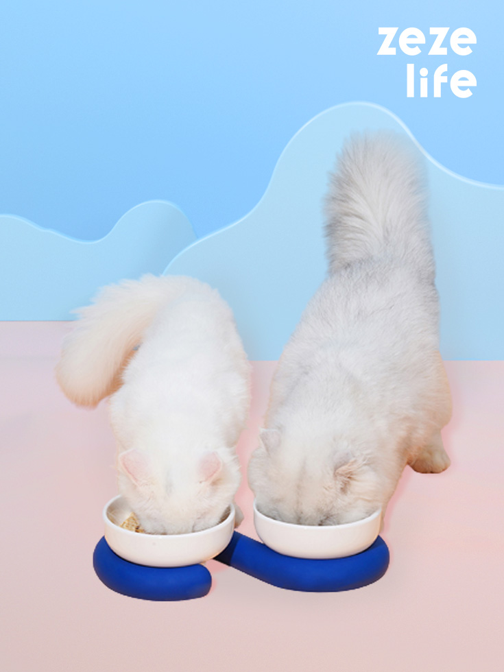 ZezeLife Colorful Ceramic Cat Bowl