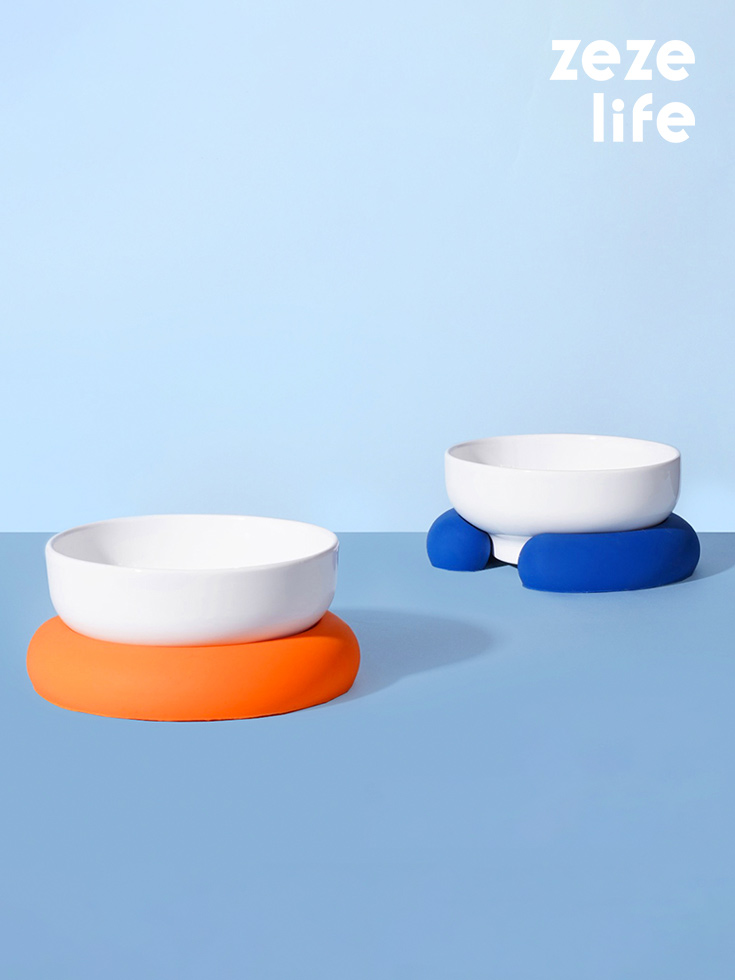 ZezeLife Colorful Ceramic Cat Bowl, view 2