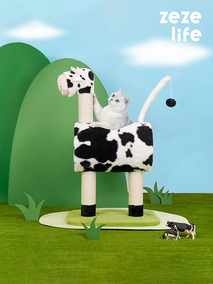 ZezeLife Cow Cat Tree