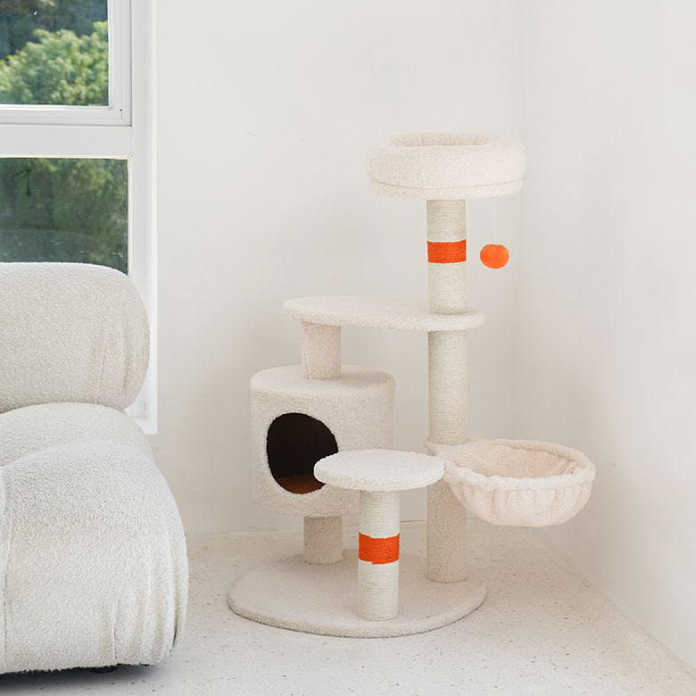 ZezeLife White Cream Style Cat Tree, view 4