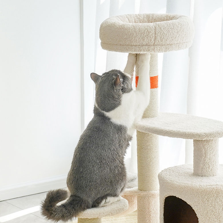 ZezeLife White Cream Style Cat Tree, view 5
