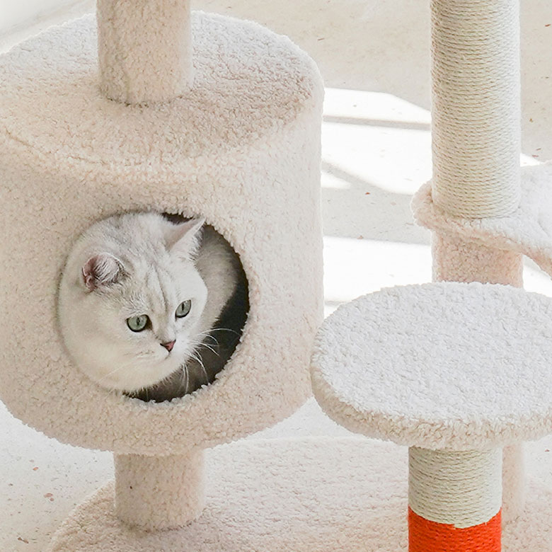 ZezeLife White Cream Style Cat Tree, view 6