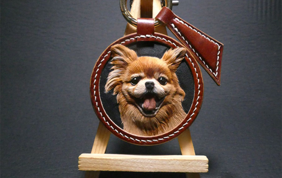 ZezeLife Custom Leather Carving Keychain, view 4