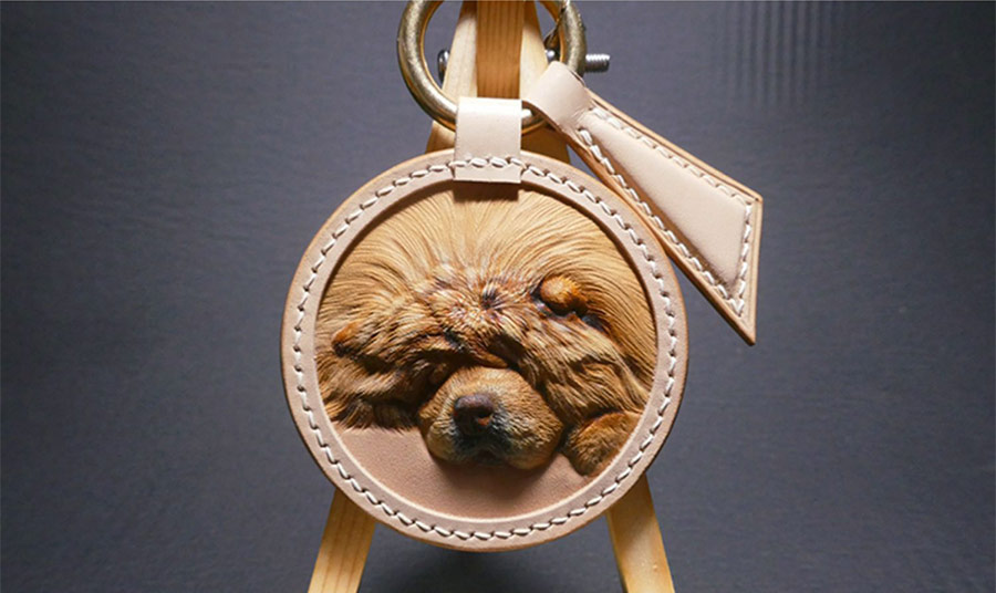 ZezeLife Custom Leather Carving Keychain, view 5