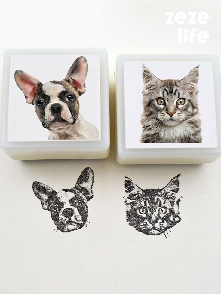 ZezeLife Custom Pet Portrait Stamp