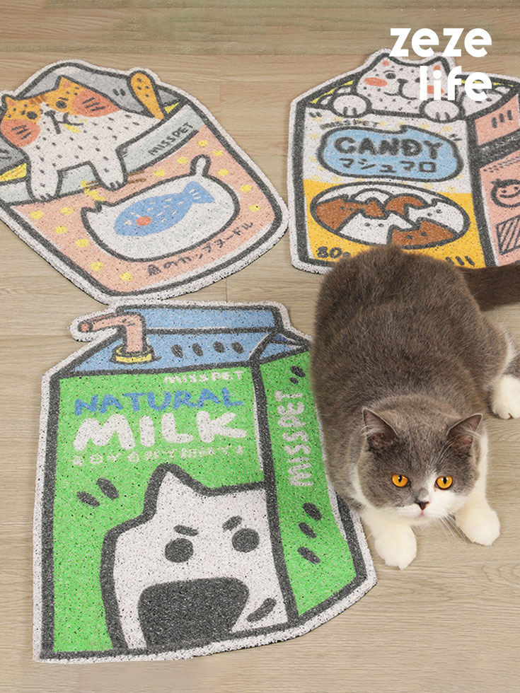 ZezeLife Cute Cat Litter Mats