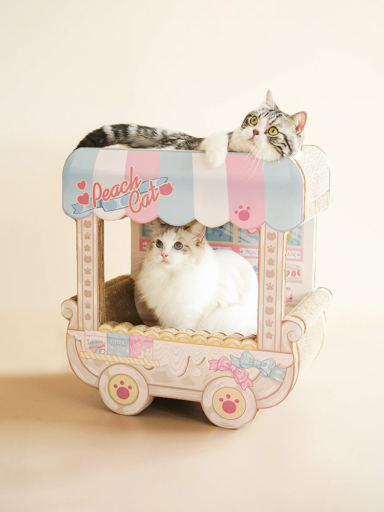 ZezeLife Dessert Trolley Cardboard Cat Scratcher, view 3