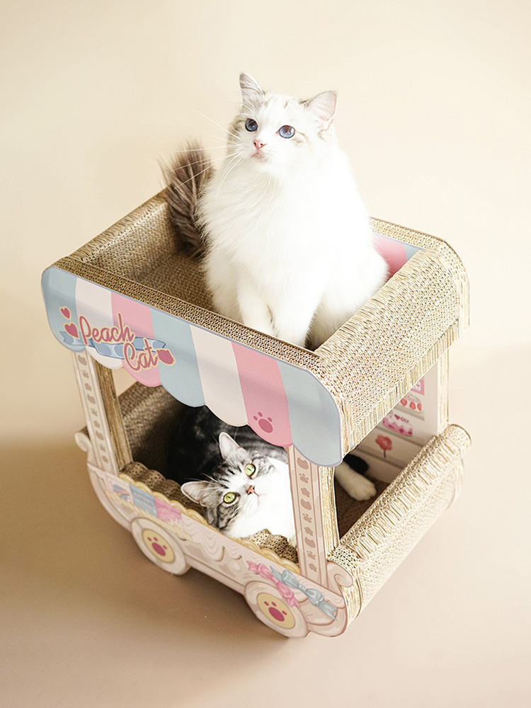 ZezeLife Dessert Trolley Cardboard Cat Scratcher, view 4