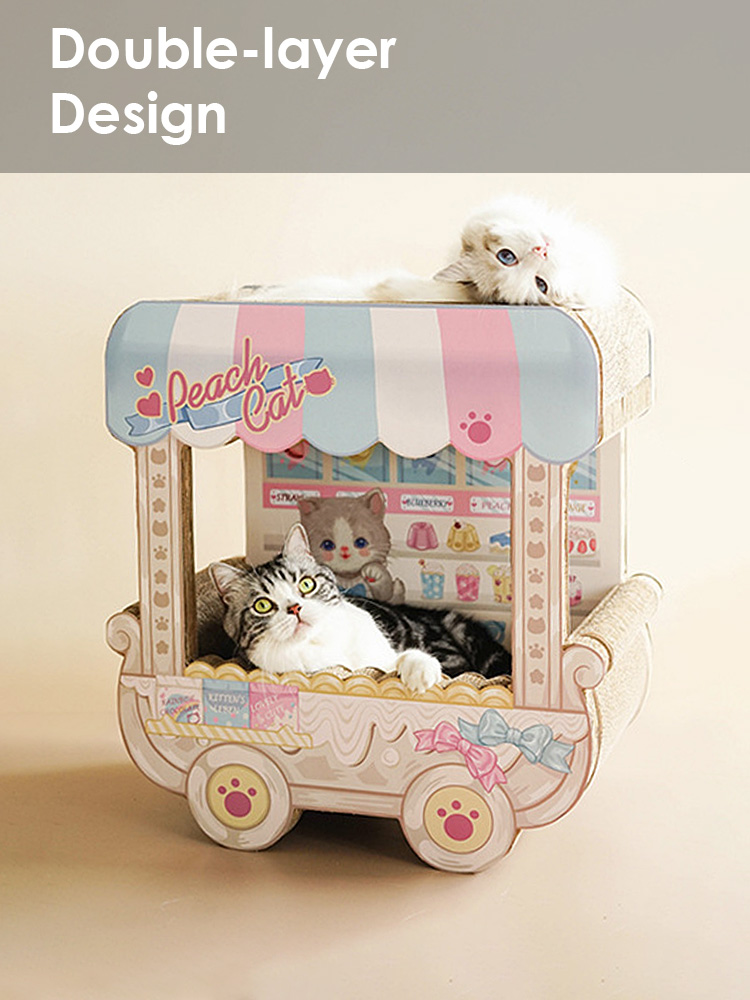 ZezeLife Dessert Trolley Cardboard Cat Scratcher, view 5