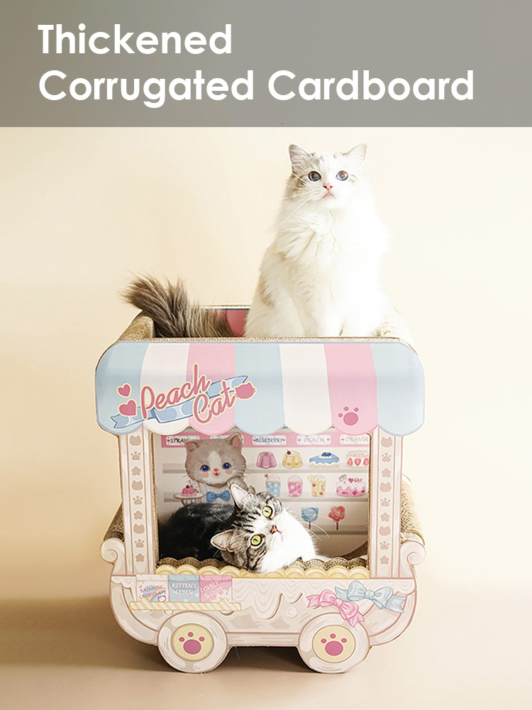 ZezeLife Dessert Trolley Cardboard Cat Scratcher, view 6
