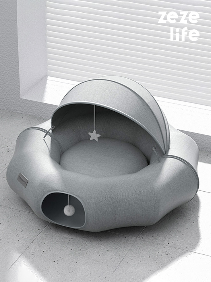 ZezeLife Detachable Tent Cat Tunnel Bed