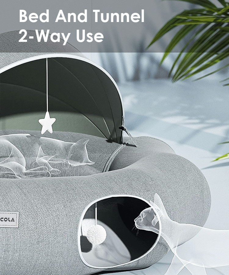 ZezeLife Detachable Tent Cat Tunnel Bed, view 5
