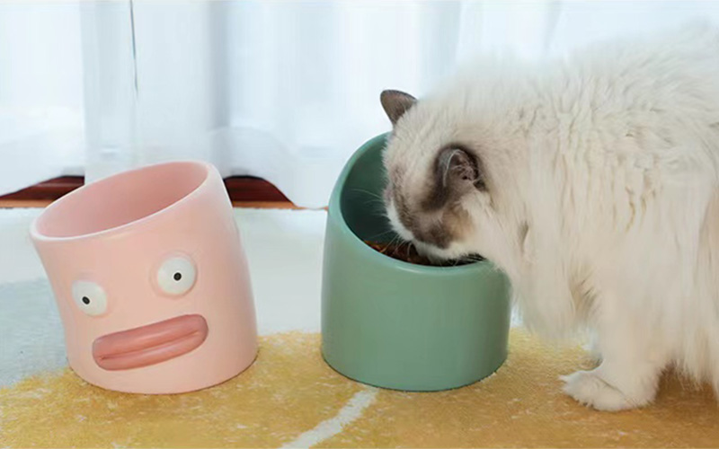 ZezeLife Dinosaur and Monster Elevated Cat Bowl, view 6