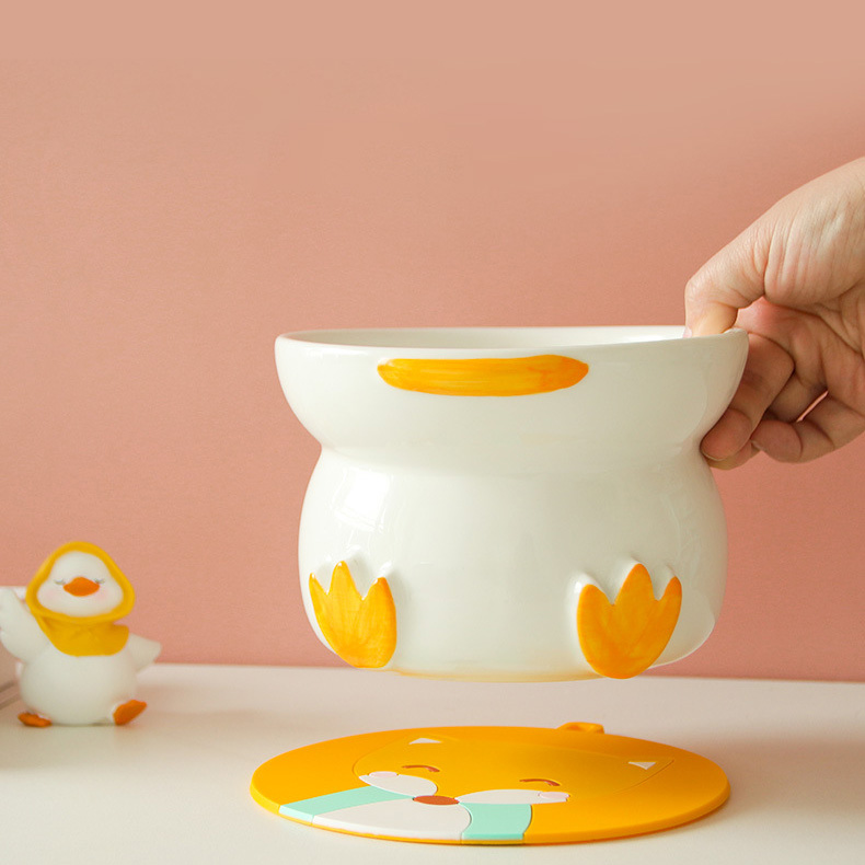 ZezeLife Duck Ceramic Cat Bowl, view 3