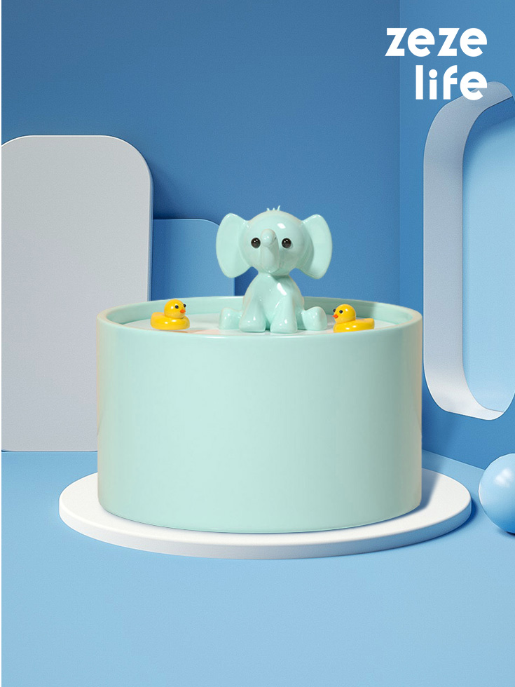 ZezeLife Elephant Cat Water Fountain