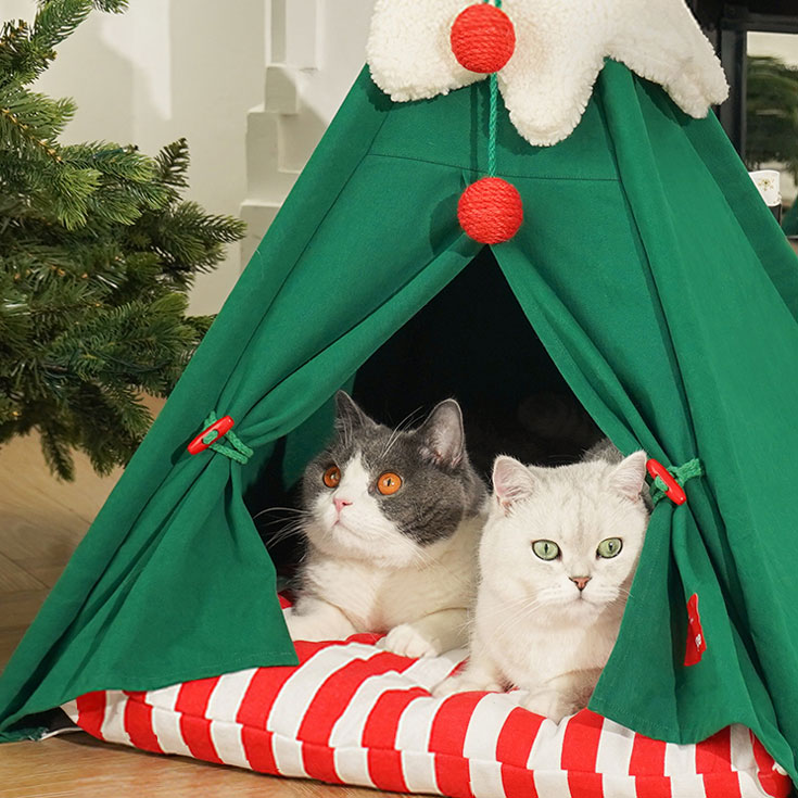ZezeLife Evelvet Christmas Cat Teepee, view 5