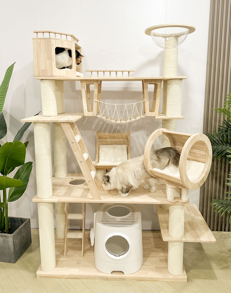 ZezeLife Fantasy Castle Solid Wood Cat Tree, view 5