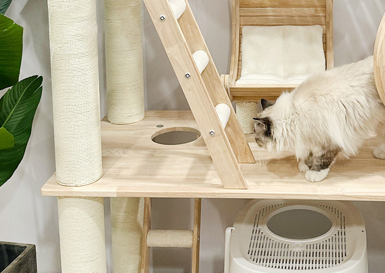 ZezeLife Fantasy Castle Solid Wood Cat Tree, view 6