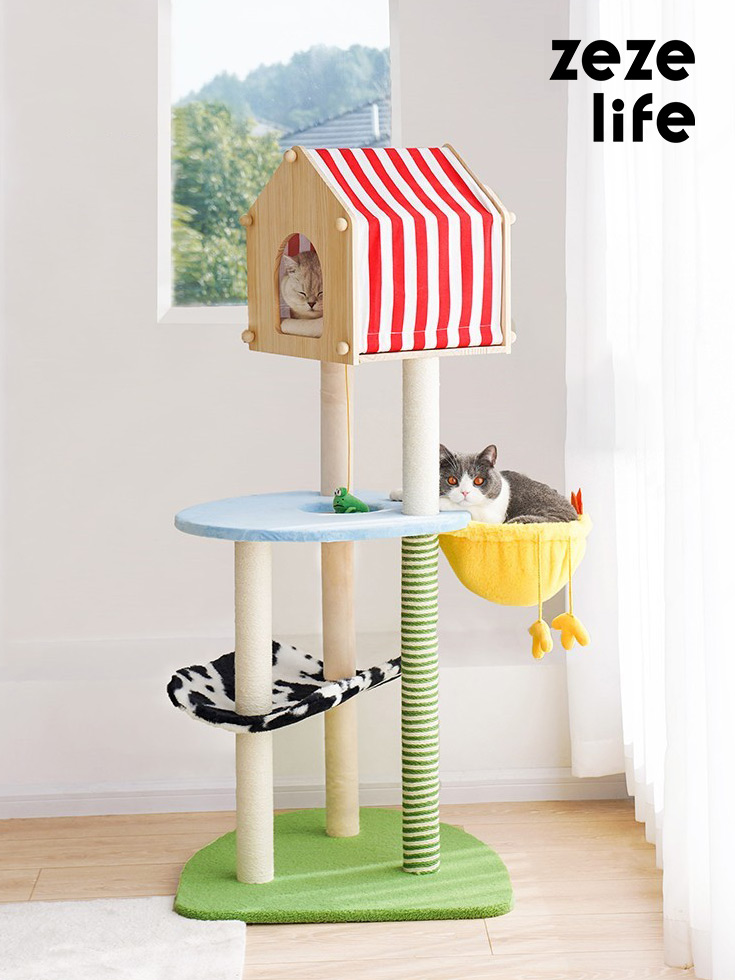 ZezeLife Farm Animal Cat Tree