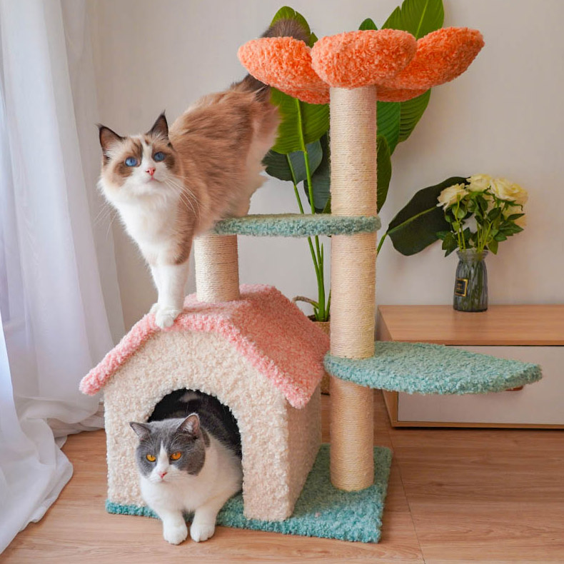 ZezeLife Flower House Cat Tree, view 3