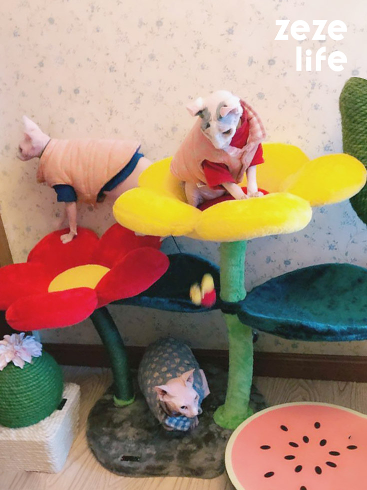 ZezeLife Flower Shape Cat Tree