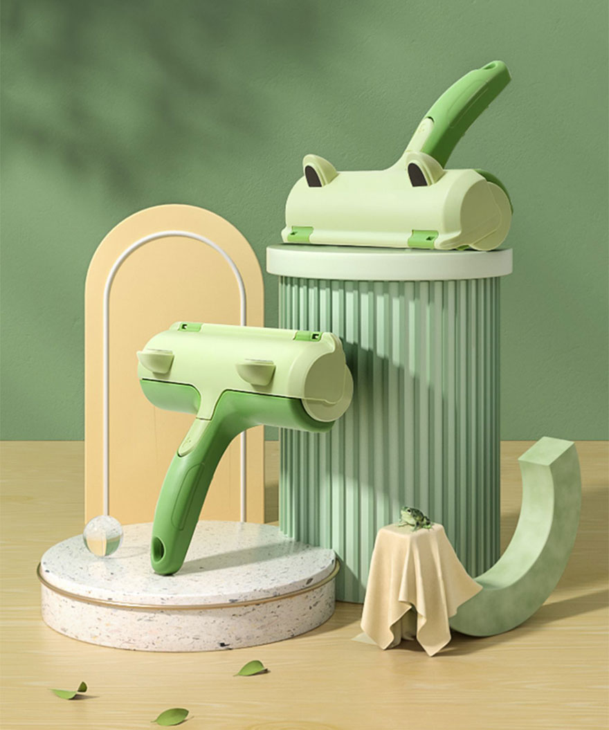 ZezeLife Reusable Frog Lint Roller, view 3