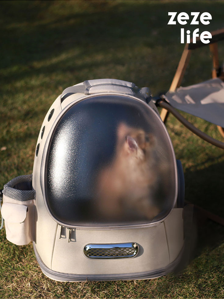 ZezeLife Frosted Semi-Transparent Cat Spaceship Backpack, view 2