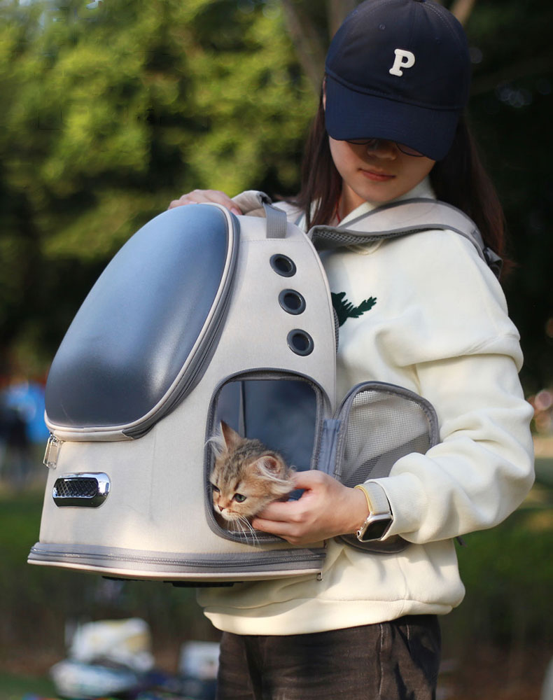 ZezeLife Frosted Semi-Transparent Cat Spaceship Backpack, view 4