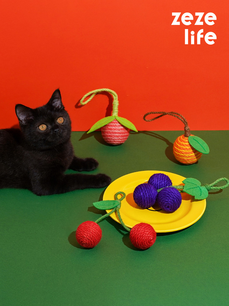 ZezeLife Fruit Series Sisal Rope Cat Toy