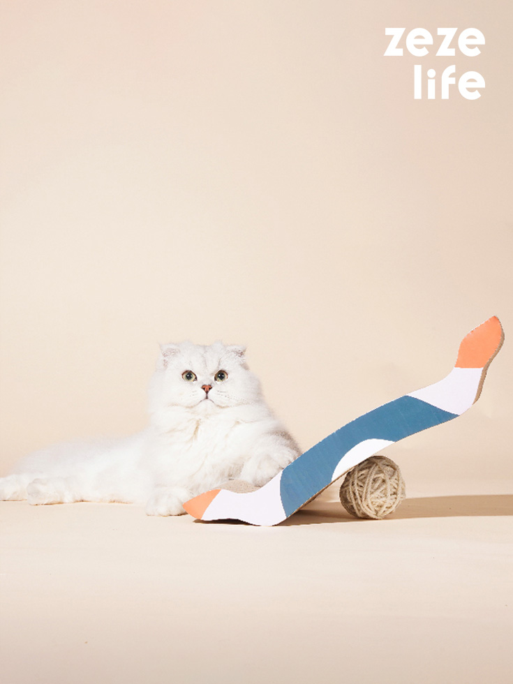 ZezeLife Geometric Patterns Corrugated Cardboard Cat Scratcher