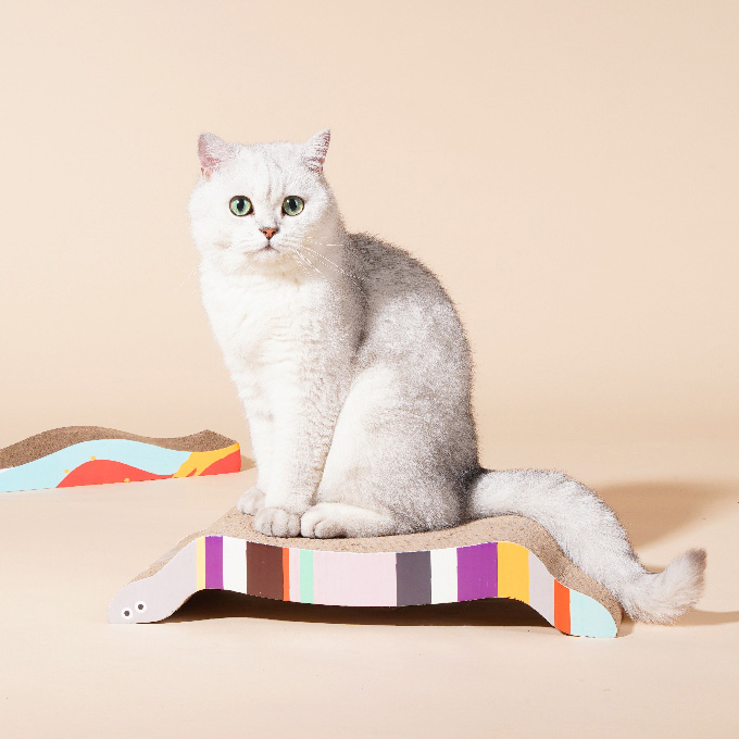 ZezeLife Geometric Patterns Corrugated Cardboard Cat Scratcher, view 6