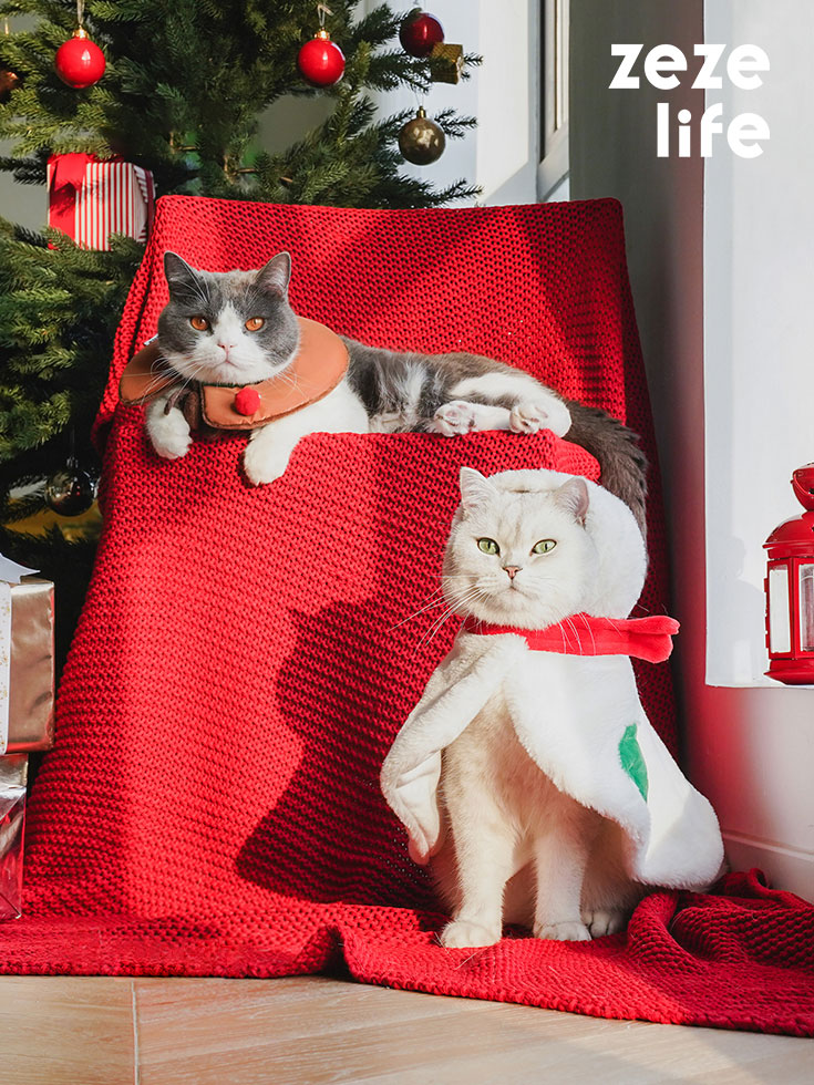 ZezeLife Gift Set Cat Christmas Costumes