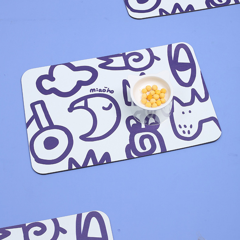 ZezeLife Graffiti Cat Food Mat, view 3
