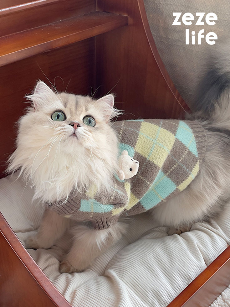 ZezeLife Gray Cat Sweater Vest, view 2