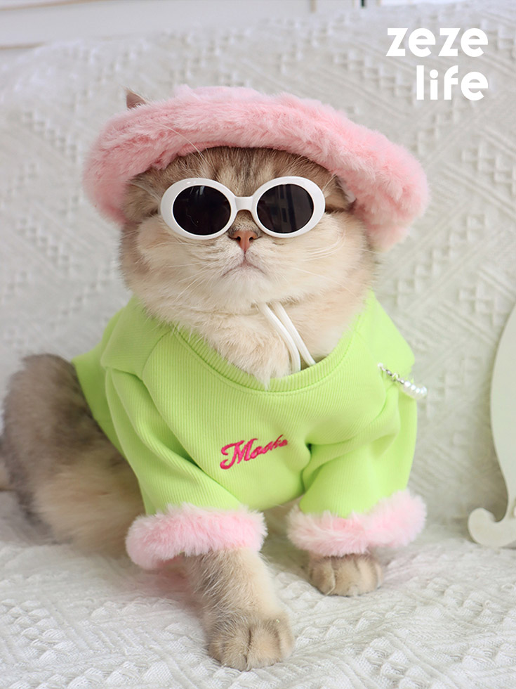 ZezeLife Green Cat Clothes with Pink Bag, view 2