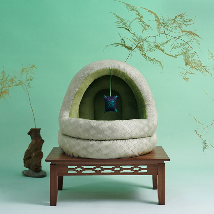 ZezeLife Green Pine Cave Cat Bed, view 4