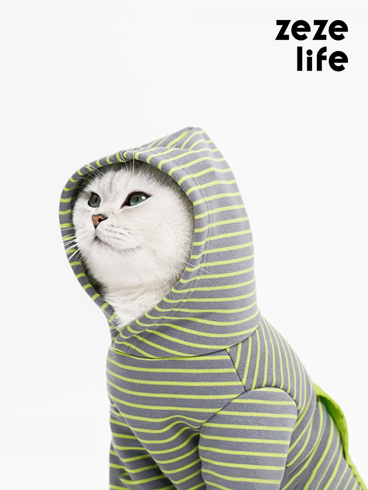 ZezeLife Green Stripes Cat Clothes