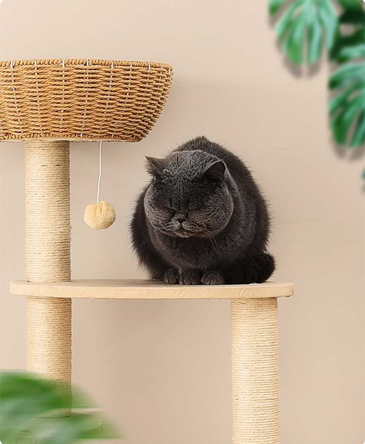 ZezeLife Hammock Rattan Cat Tree, view 5